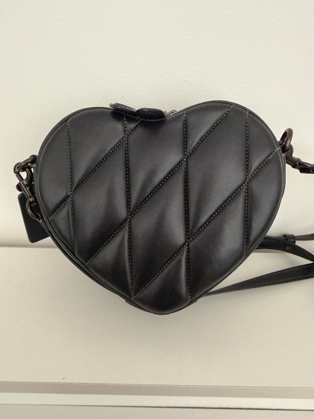 Coach Black Quilted Heart-Shaped Crossbody - Picture 3 of 5